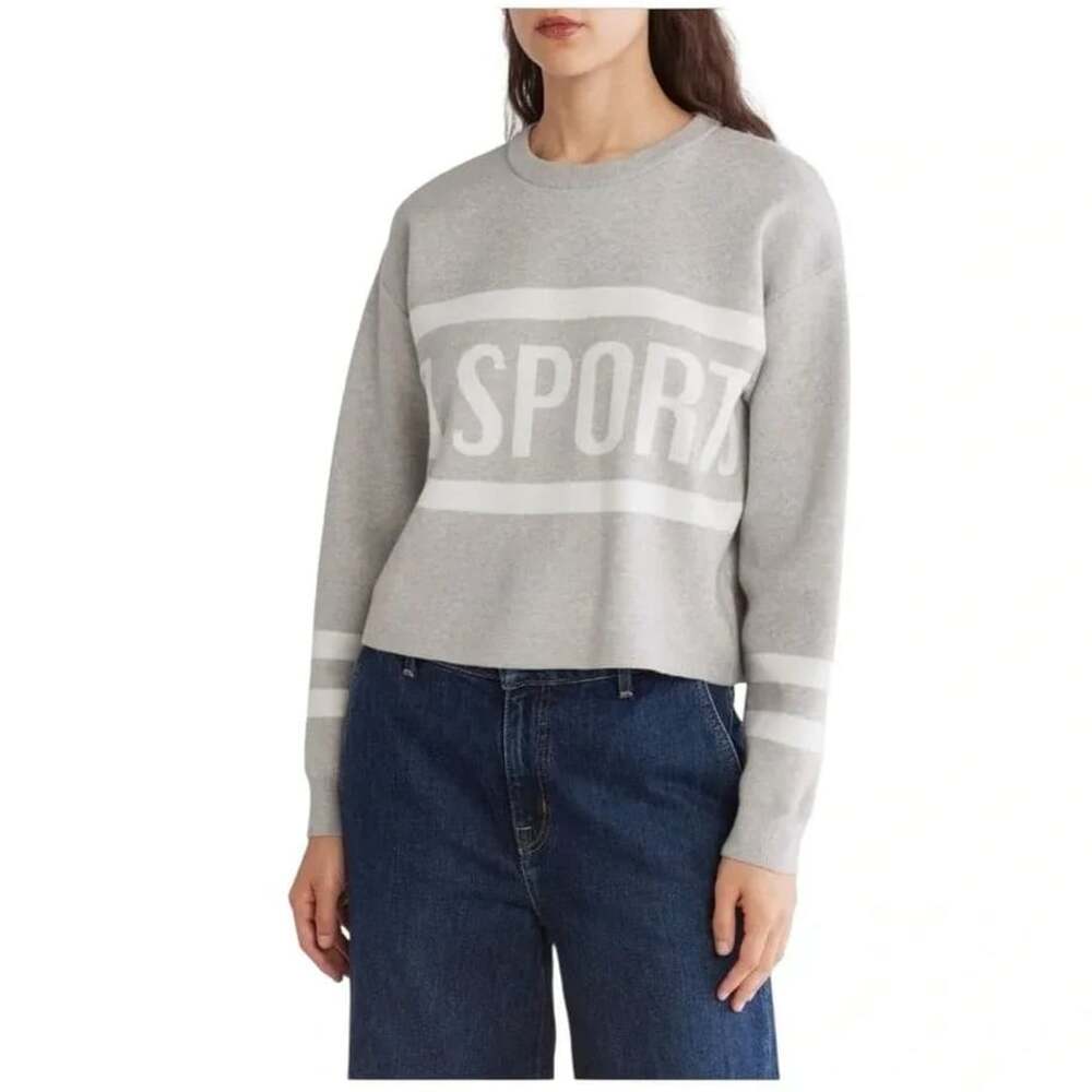 Vigoss Women's Go Sports Sunday Crewneck Sweater Grey Size L